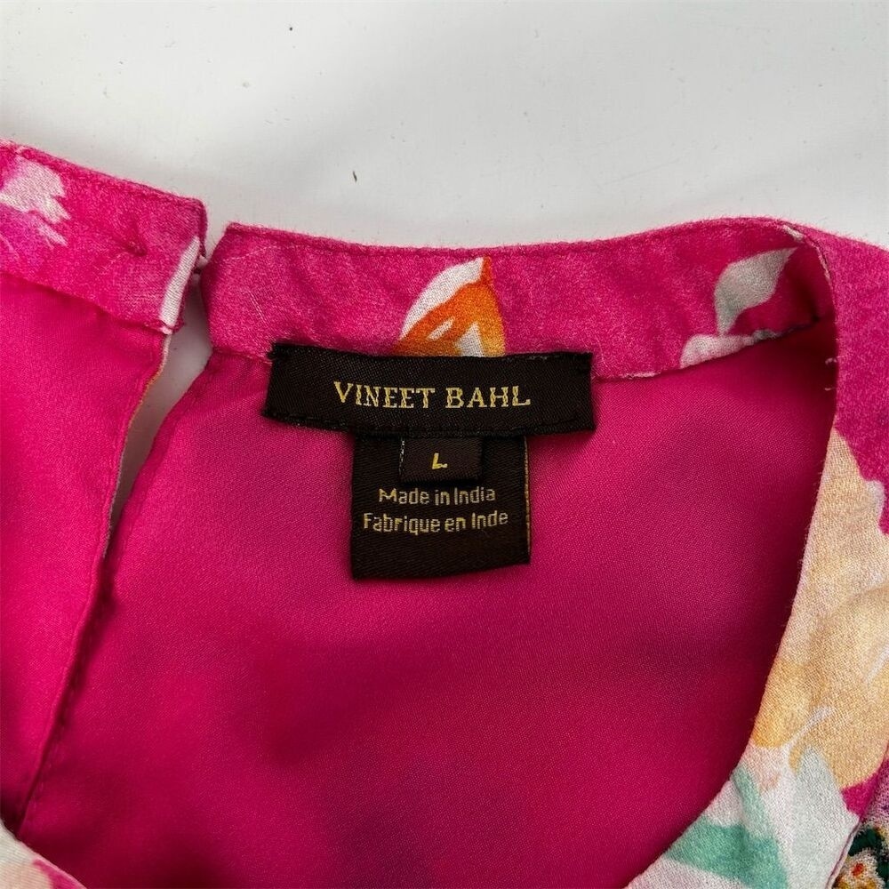 Anthropologie Vineet Bahl Floral Embroidered Blouse Euro Summer Size L - Picture 6 of 12